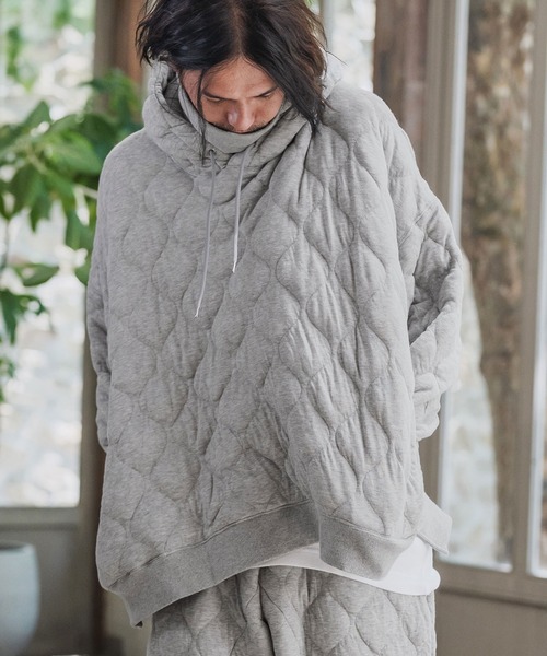 mpa3956-Wave Quilting High Neck Parka キルティングパーカー