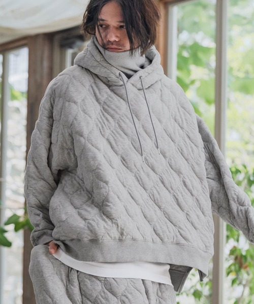 mpa3956-Wave Quilting High Neck Parka キルティングパーカー