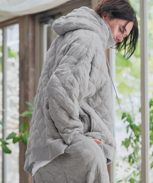 mpa3956-Wave Quilting High Neck Parka キルティングパーカー