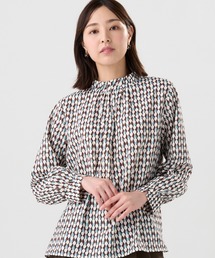 TOKYO SHIRTS | 衿フリル プリント ブラウス(シャツ/ブラウス)