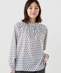 TOKYO SHIRTS | 衿フリル プリント ブラウス(シャツ/ブラウス)