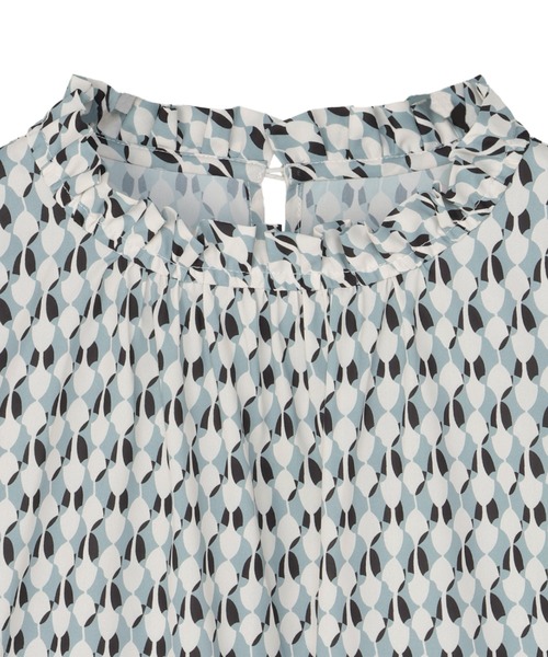 TOKYO SHIRTS（トウキョウシャツ）の「衿フリル プリント ブラウス（シャツ/ブラウス・レディース・ブラウン/グレー・M/L）」の7枚目の写真