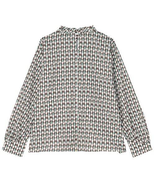 TOKYO SHIRTS（トウキョウシャツ）の「衿フリル プリント ブラウス（シャツ/ブラウス・レディース・ブラウン/グレー・M/L）」の13枚目の写真