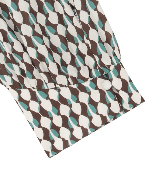 TOKYO SHIRTS（トウキョウシャツ）の「衿フリル プリント ブラウス（シャツ/ブラウス・レディース・ブラウン/グレー・M/L）」の15枚目の写真