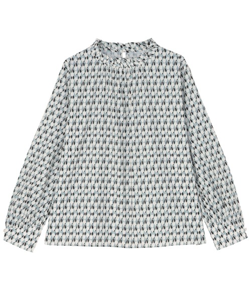 TOKYO SHIRTS（トウキョウシャツ）の「衿フリル プリント ブラウス（シャツ/ブラウス・レディース・ブラウン/グレー・M/L）」の5枚目の写真