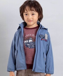 BeBe（ベベ）の「【撥水】ヴィンテージタフタワッペン付きフードブルゾン(90~150cm)（ブルゾン・キッズ）」