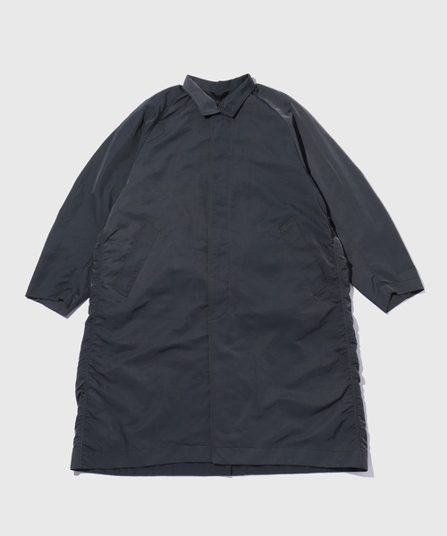 ADAM ET ROPE'（アダムエロペ）の「【WEB限定】《フリースライナー付・3way》ワッシャーナイロン バルマカーン コート / ドッグイヤーコート / ユニセックス（ステンカラーコート・メンズ・ネイビー/チャコールグレー・M/L）」の4枚目の写真