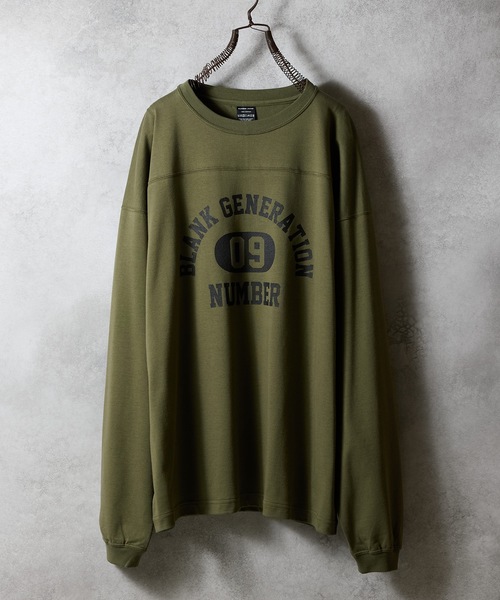 PREMIUM COTTON COLLEGE LOGO FOOTBALL L/S T-SHIRT