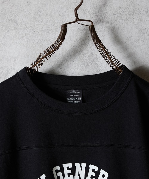 PREMIUM COTTON COLLEGE LOGO FOOTBALL L/S T-SHIRT