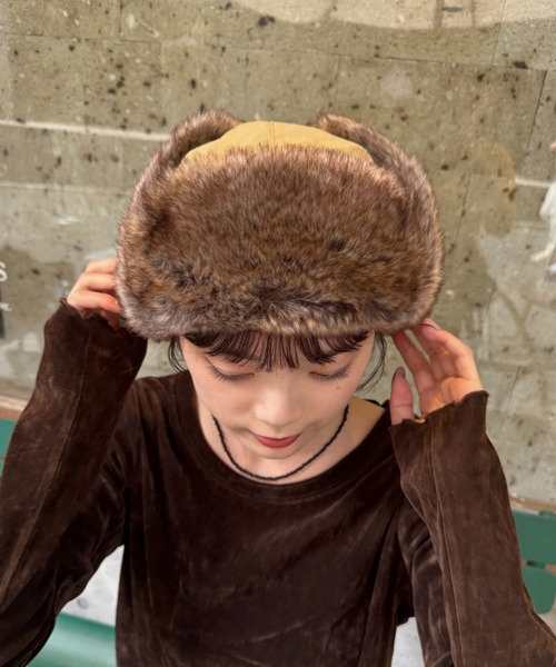 CIAOPANIC TYPY(チャオパニックティピー)の「ミリタリーフライトハット(ハット・レディース・ブラウン/ベージュ/ブラック/カーキ・ONE SIZE)」の7枚目の写真