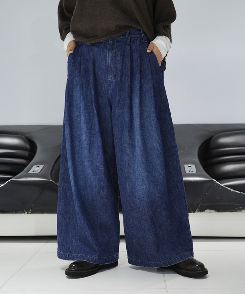 JOURNAL STANDARD LUXE(ジャーナルスタンダード ラックス)の「10OZ タックワイドパンツ(デニムパンツ・レディース・ネイビー・FREE)」の19枚目の写真