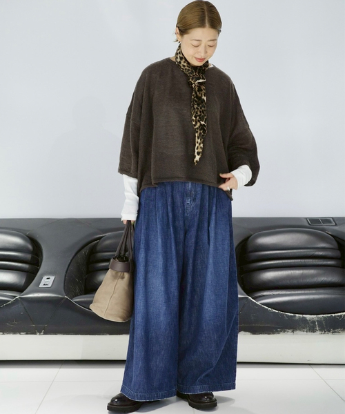 JOURNAL STANDARD LUXE(ジャーナルスタンダード ラックス)の「10OZ タックワイドパンツ(デニムパンツ・レディース・ネイビー・FREE)」の20枚目の写真