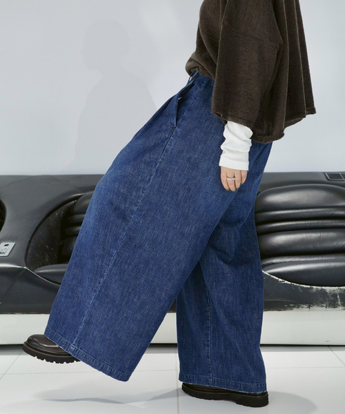 JOURNAL STANDARD LUXE(ジャーナルスタンダード ラックス)の「10OZ タックワイドパンツ(デニムパンツ・レディース・ネイビー・FREE)」の21枚目の写真