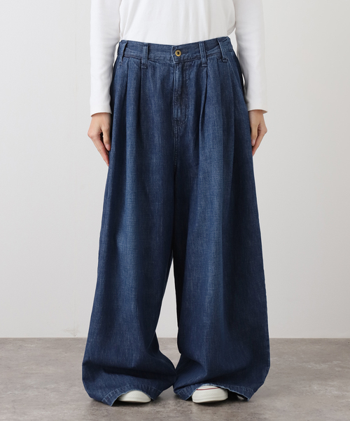 JOURNAL STANDARD LUXE(ジャーナルスタンダード ラックス)の「10OZ タックワイドパンツ(デニムパンツ・レディース・ネイビー・FREE)」の12枚目の写真