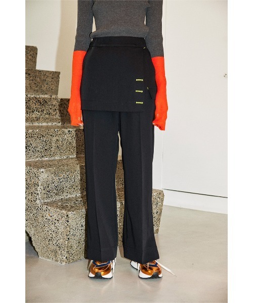OMMO（オーエムエムオー）の「SK LAYERED PT（その他パンツ・レディース・ブラック/グレー・36/38）」の2枚目の写真