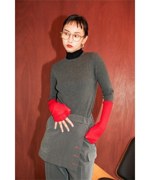 OMMO（オーエムエムオー）の「SK LAYERED PT（その他パンツ・レディース・ブラック/グレー・36/38）」の5枚目の写真
