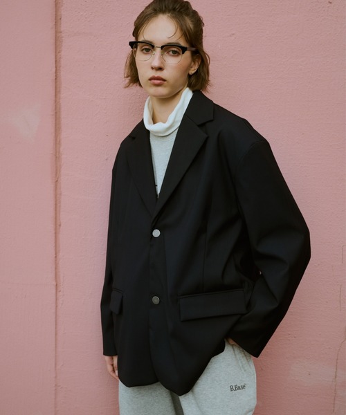 BROKEN BASE(ブロークンベース)の「Wide Tailored Blazer / ワイドテーラードブレザー(その他アウター・メンズ・ネイビー・MEDIUM/LARGE)」の1枚目の写真