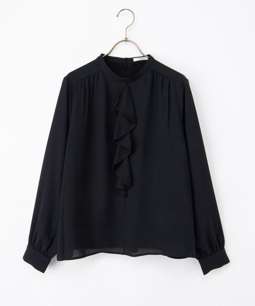 Honeys(ハニーズ)の「【ハニぽか】あったか裏地ラッフルブラウス(シャツ/ブラウス・レディース・アイボリー/グレイッシュベージュ/イエロー/ネイビー/ラベンダー・3L/L/LL/M/S)」の21枚目の写真