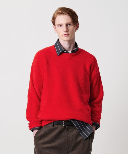 クリンプ コットンウール クルーネック ニット（ニット/セーター