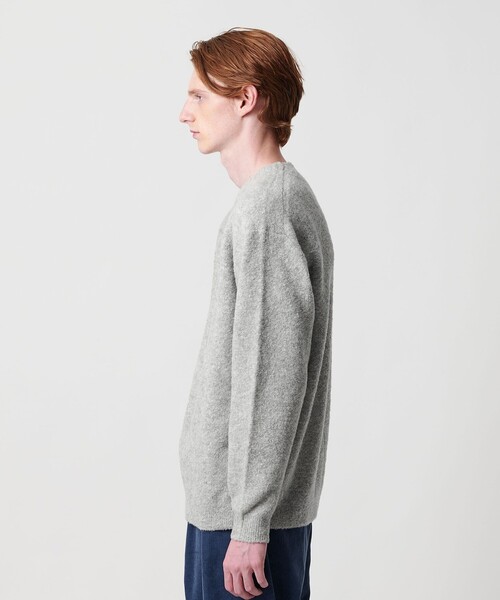 BEAUTY&YOUTH UNITED ARROWS（ビューティーアンドユースユナイテッドアローズ）の「クリンプ コットンウール クルーネック ニット（ニット/セーター・メンズ・ライトグレー/オリーブ/ブラック/レッド・XL/M/L/S）」の7枚目の写真