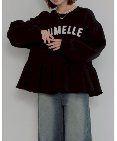 jumelle（ジュメロ）の「【売り上げ枚数2500枚突破】jm peplum sweat（スウェット・レディース・ブラック・FREE）」の2枚目の写真