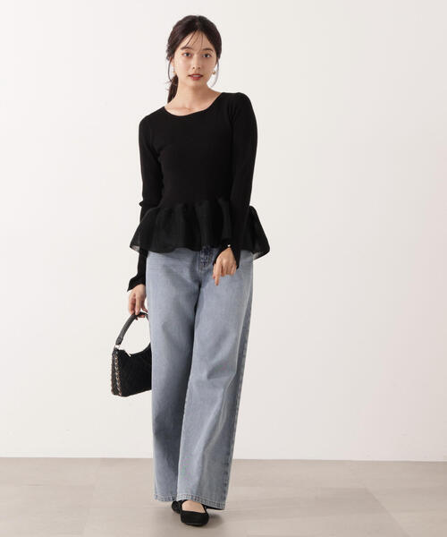 PROPORTION BODY DRESSING（プロポーションボディドレッシング）の「ペプラムリブニット / 1215270120（ニット/セーター・レディース・ブラック/ホワイト/ベージュ・FREE）」の16枚目の写真