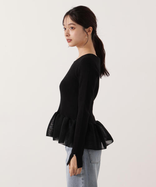 PROPORTION BODY DRESSING（プロポーションボディドレッシング）の「ペプラムリブニット / 1215270120（ニット/セーター・レディース・ブラック/ホワイト/ベージュ・FREE）」の13枚目の写真