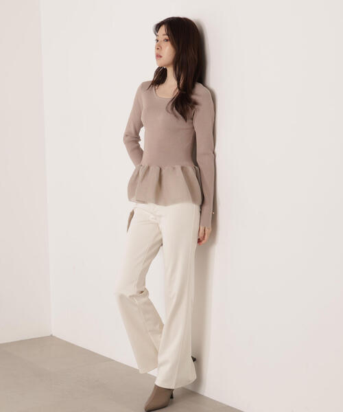 PROPORTION BODY DRESSING（プロポーションボディドレッシング）の「ペプラムリブニット / 1215270120（ニット/セーター・レディース・ブラック/ホワイト/ベージュ・FREE）」の5枚目の写真
