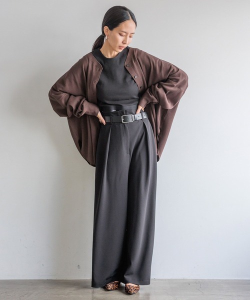 HEREIAM(ヘレイアム)の「【HEREIAM】ハイウエストバギーパンツ(その他パンツ・レディース・アイボリー/ブラック・MEDIUM/SMALL)」の16枚目の写真