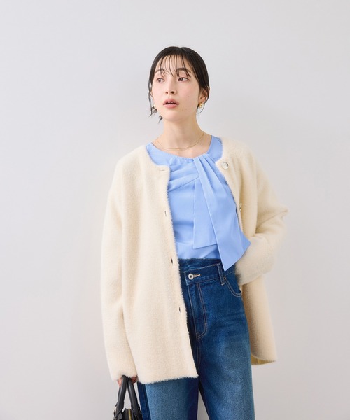 VIS（ビス）の「フロントねじりデザインブラウス（シャツ/ブラウス・レディース・オフホワイト/ブラック/ブルー系その他4・FREE）」の16枚目の写真