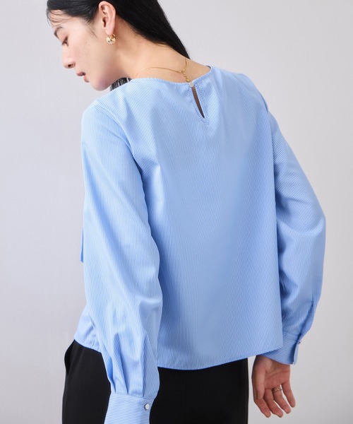 VIS（ビス）の「フロントねじりデザインブラウス（シャツ/ブラウス・レディース・オフホワイト/ブラック/ブルー系その他4・FREE）」の7枚目の写真