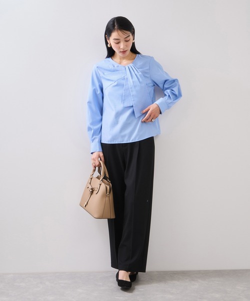 VIS（ビス）の「フロントねじりデザインブラウス（シャツ/ブラウス・レディース・オフホワイト/ブラック/ブルー系その他4・FREE）」の8枚目の写真