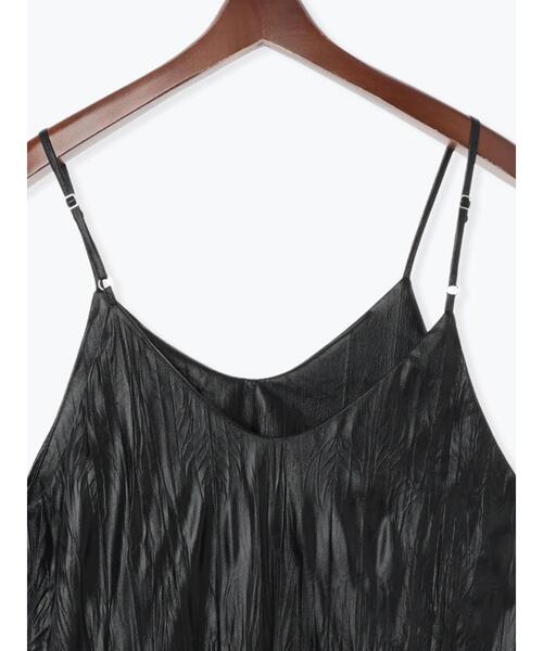 Te chichi TERRASSE（テチチテラス）の「しわ加工フェイクレザーキャミワンピース《2025autumn catalog item》（ワンピース・レディース・ブラウン/ブラック・F）」の12枚目の写真