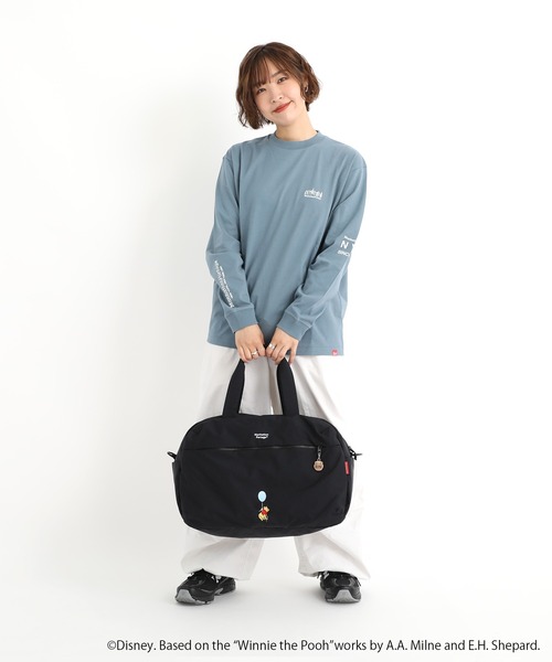 Manhattan Portage(マンハッタンポーテージ)の「PALMETTO BOSTON BAG NYLON TUSSAH QUILL 25 / POOH(ボストンバッグ・レディース・ブラック・LARGE)」の2枚目の写真