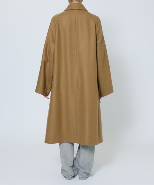 BABYLONE（バビロン）の「ダブルメルトンステンカラーコート（ステンカラーコート・レディース・グレイッシュブルー/キャメル・フリー）」の18枚目の写真