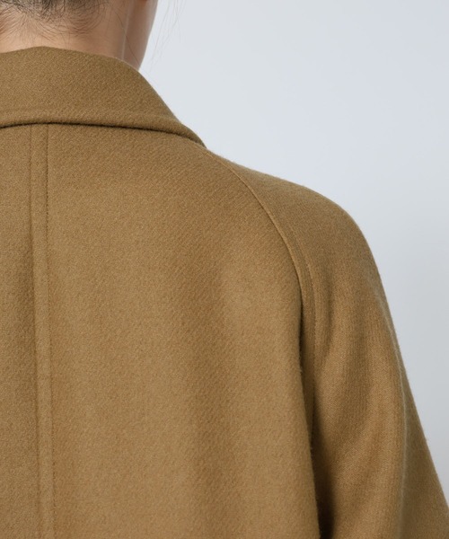 BABYLONE（バビロン）の「ダブルメルトンステンカラーコート（ステンカラーコート・レディース・グレイッシュブルー/キャメル・フリー）」の19枚目の写真