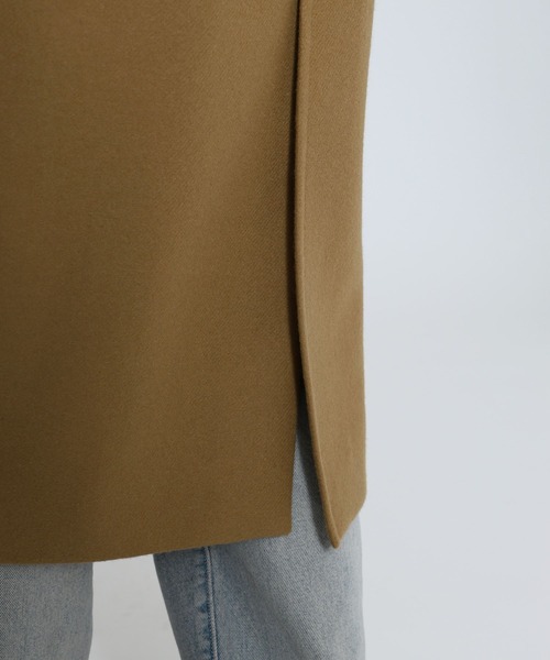 BABYLONE（バビロン）の「ダブルメルトンステンカラーコート（ステンカラーコート・レディース・グレイッシュブルー/キャメル・フリー）」の20枚目の写真