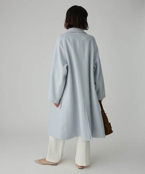 BABYLONE（バビロン）の「ダブルメルトンステンカラーコート（ステンカラーコート・レディース・グレイッシュブルー/キャメル・フリー）」の9枚目の写真