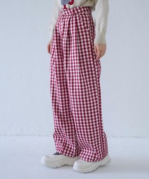Uenui | gingham check wide pants(その他パンツ)