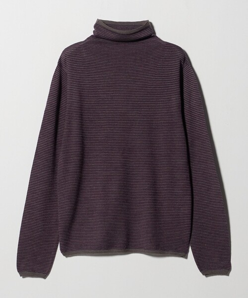UNITED ARROWS(ユナイテッドアローズ)の「<Camoshita>ボーダー ハイネック ロングスリーブ ニット(ニット/セーター・メンズ・ダークグレー/パープル/ベージュ・M/L/S)」の1枚目の写真
