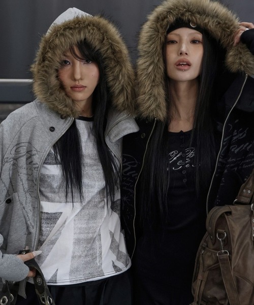 FANCY CLUB／ファーフードジップアップ（パーカー）｜FANCY CLUB