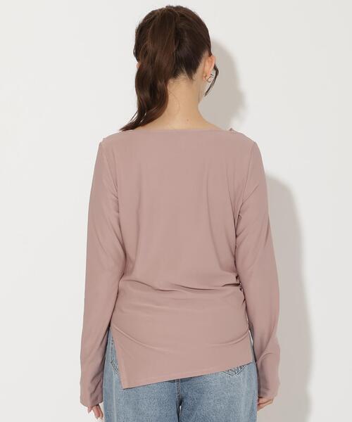 AND COUTURE（アンドクチュール）の「ドレープカットソー（Tシャツ/カットソー・レディース・ダークブラウン/ピンク/ブラック・FREE）」の5枚目の写真