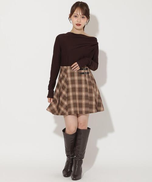 AND COUTURE（アンドクチュール）の「ドレープカットソー（Tシャツ/カットソー・レディース・ダークブラウン/ピンク/ブラック・FREE）」の15枚目の写真
