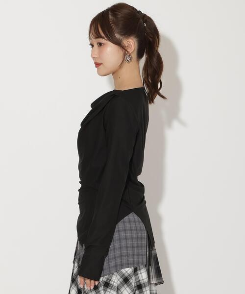 AND COUTURE（アンドクチュール）の「ドレープカットソー（Tシャツ/カットソー・レディース・ダークブラウン/ピンク/ブラック・FREE）」の16枚目の写真