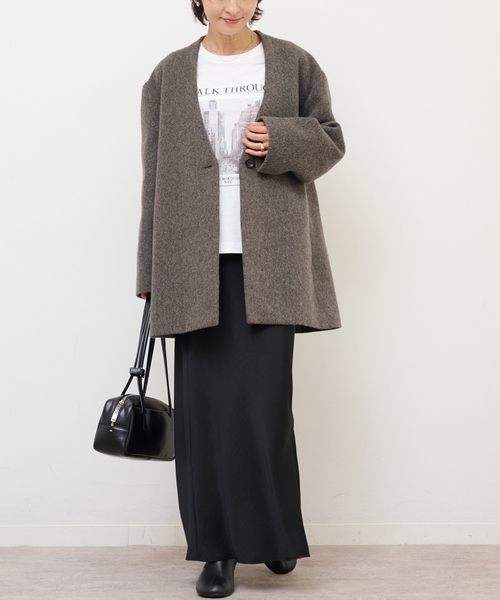尾州ウールシャギージャケットコート（その他アウター）｜JOURNAL