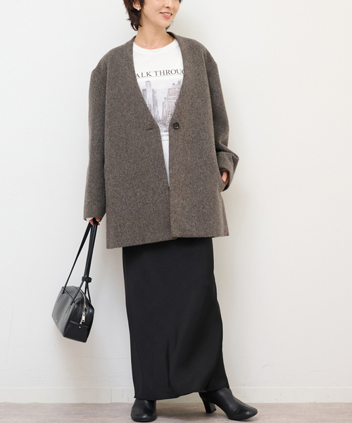 [美品]尾州ウールシャギーミドルコート　ジャーナルスタンダードレリューム JOURNAL STANDARD relume（ジャーナルスタンダード レリューム