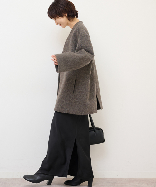 JOURNAL STANDARD relume（ジャーナルスタンダード　レリューム）の「尾州ウールシャギージャケットコート（その他アウター・レディース・ブラウン/ベージュ・FREE）」の5枚目の写真