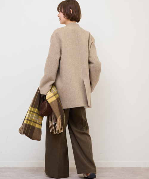 JOURNAL STANDARD relume（ジャーナルスタンダード　レリューム）の「尾州ウールシャギージャケットコート（その他アウター・レディース・ブラウン/ベージュ・FREE）」の11枚目の写真