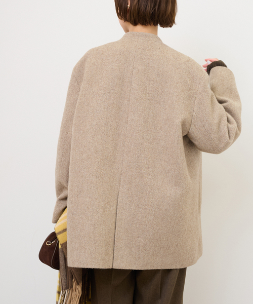 JOURNAL STANDARD relume（ジャーナルスタンダード　レリューム）の「尾州ウールシャギージャケットコート（その他アウター・レディース・ブラウン/ベージュ・FREE）」の15枚目の写真