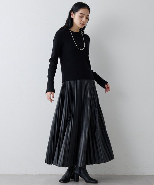 Drawing Numbers】エコレザープリーツスカート（スカート）｜Drawing